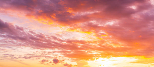 istock Morning clouds and sky,Panorama sunset sky and cloud background,Orange sky and clouds background,Background of colorful sky concept, amazing sunset with twilight sky and clouds 2186810391