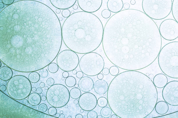 close-up macro science bubbles,macro close up of soap bubbles look like scientific image of cell and cell membrane - microscoop fotos stockfoto's en -beelden