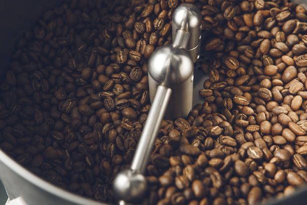 istock Roasted Coffee Beans Stirred in Cooling Hopper 2186814903
