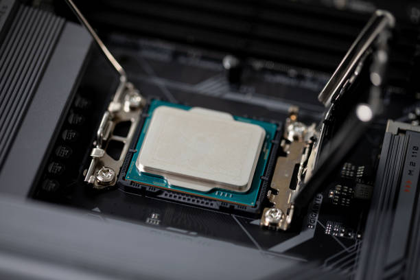 istock Closeup of a CPU expertly installed on a motherboard, showcasing its intricate design 2186815761