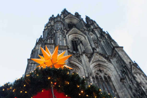 The Christmas market outside Cologne Cathedral, Germany