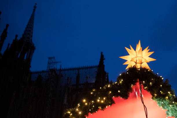 The Christmas market outside Cologne Cathedral, Germany