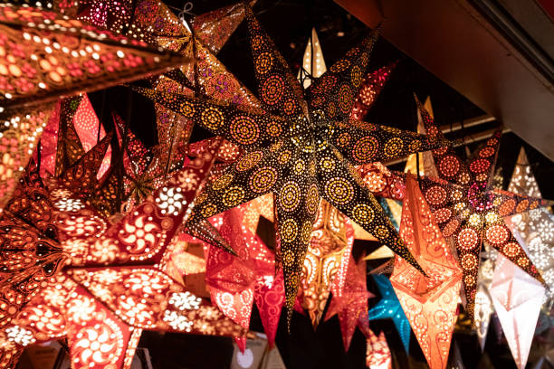 istock Illuminated paper star Christmas decorations 2186816544