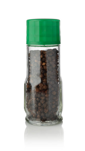 istock Glass mill full of black pepper isolated. 2186822365