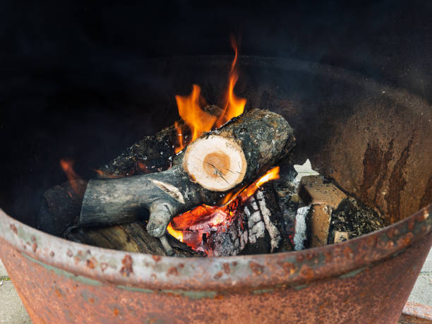 Cozy Campfire With Logs and Flames Burning