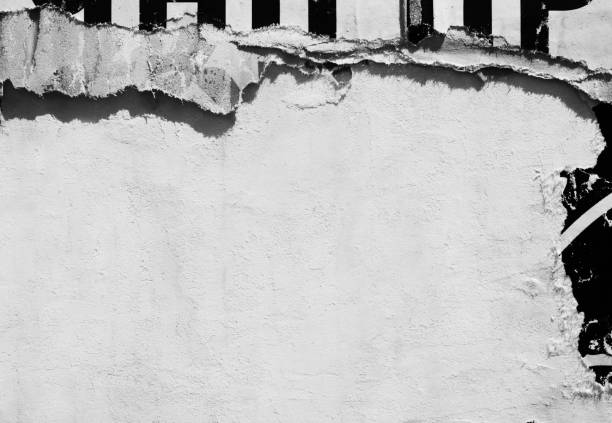 istock Old ripped torn blank black and white posters textures backgrounds grunge creased crumpled paper vintage collage placards empty space text 2186832165