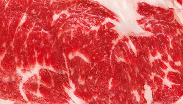 istock Steak raw meat. Marble meat beef steak texture close up background. Top view. Design element. 2186836134
