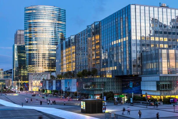 istock Paris La Defense at sunset 2186840117