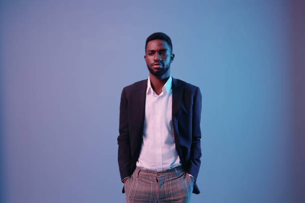 istock businessman man neon studio light copy art expression model color portrait space 2186842061