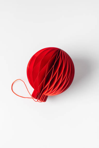 istock Red paper Christmas tree decoration. Stylish Christmas decorations. 2186842854
