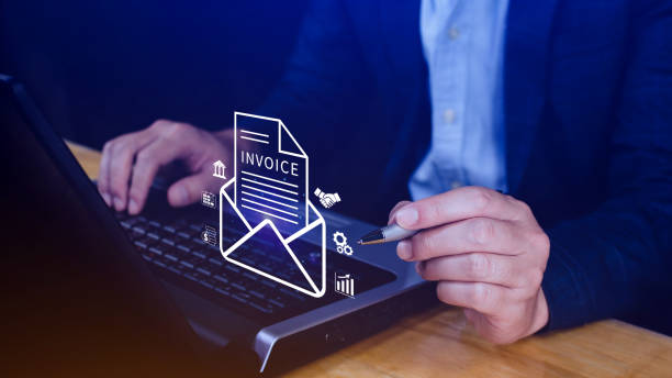 istock Invoice and online digital statements concept, using touch with invoice icons on virtual screen, Financial report and bank management with online payment concept E.invoice invoice. 2186845183