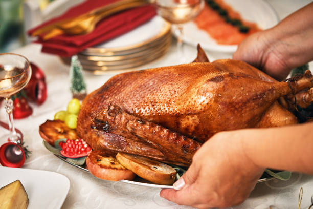 istock Roasted Holiday Goose with Vegetables for Christmas Dinner 2186845892