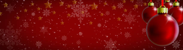istock Merry Christmas banner red colorful with ornaments 2186851900