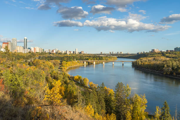 istock Edmonton North Saskatchewan river valley landscape with Groat bridge 2186859931
