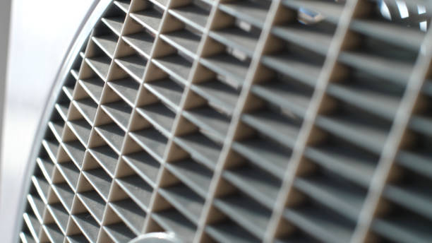 istock Close up of dust on plastic elements of a small home fan 2186865131