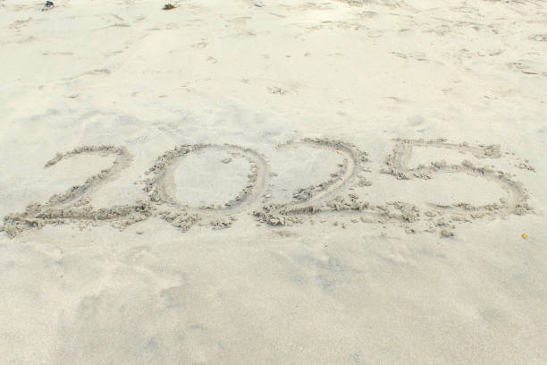 istock the number 2025 on the beach sand 2186865456