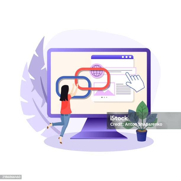 Web Developer Connecting Hyperlinks On A Website Displayed On A ...