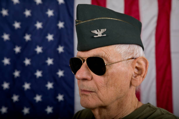 istock Retired U.S. Army Officer wearing uniform garrison cap with Colonel Insignia 2186868812