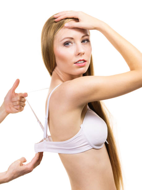 istock Woman wearing too big bra 2186871188