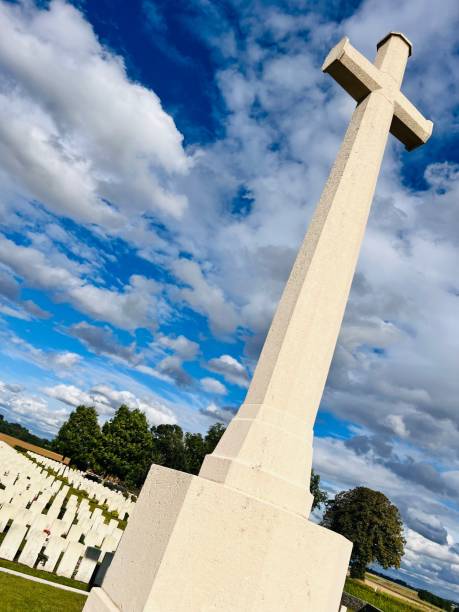 istock Stone Cross at World War Two French Memorial Site 2186872825