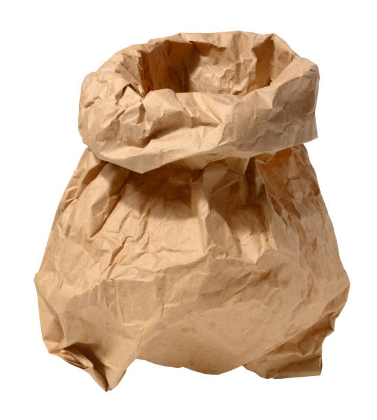 istock Crumpled full paper grocery bag on isolated background 2186873698