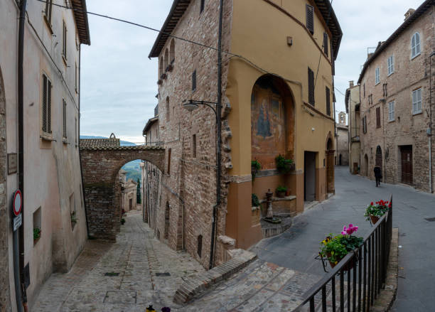 Spello, Umbria, Italy - November 24, 2024: Located in the central-western part of Umbria, between Assisi and Foligno Spello is an Italian municipality of 8,284 inhabitants