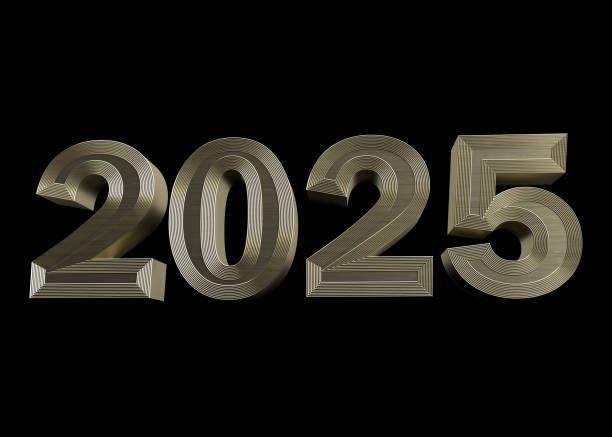 istock Golden 2025 sign representing upcoming new year on black background 2186874433
