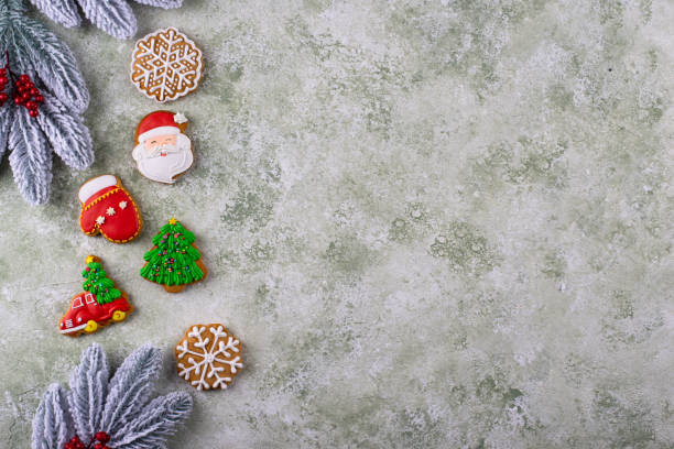 istock Christmas homemade gingerbread cookies with icing 2186877034