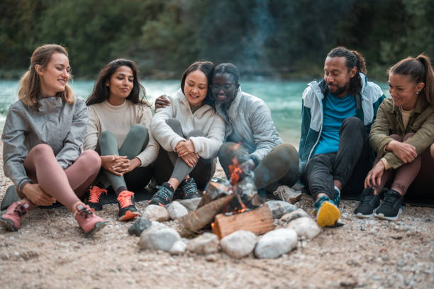 istock Multiracial Friends at Bonfire Soiree 2186878259