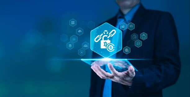 istock Blockchain Technology Businessman - Digital Cryptocurrency 2186881244