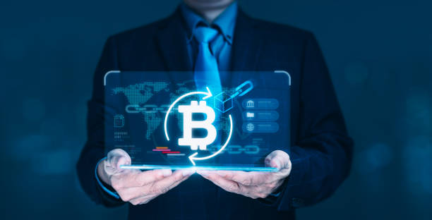istock Bitcoin and Blockchain Technology - Successful Businessman, Digital Currency 2186881265