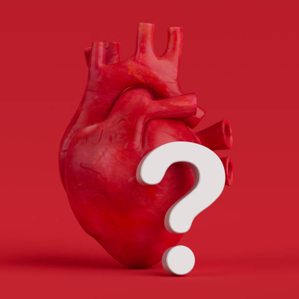 istock Human Heart Anatomy Internal Organ with Question Mark Sign. 3d Rendering 2186891922