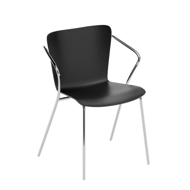 istock Black Modern Plastic Chair with Chrome Legs. 3d Rendering 2186891935
