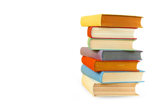 istock Multi-coloured books Stack of bright colours books isolated on white background 2186892482
