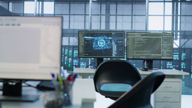 istock Close up shot of AI scripts displayed on PC monitors 2186895796