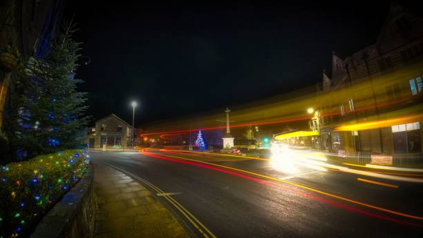 Motion blur of Primrose Hill at New Year., Camden, North London, England, UK.