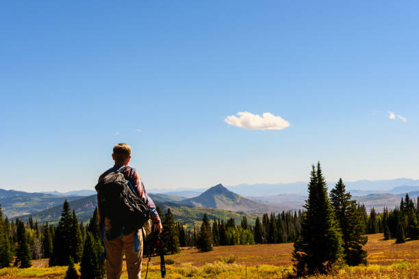 Journey Through Nature: The Hiker Awed by Mountain Views by Day