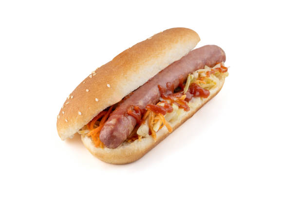 bread with sausage, vinaigrette and mustard