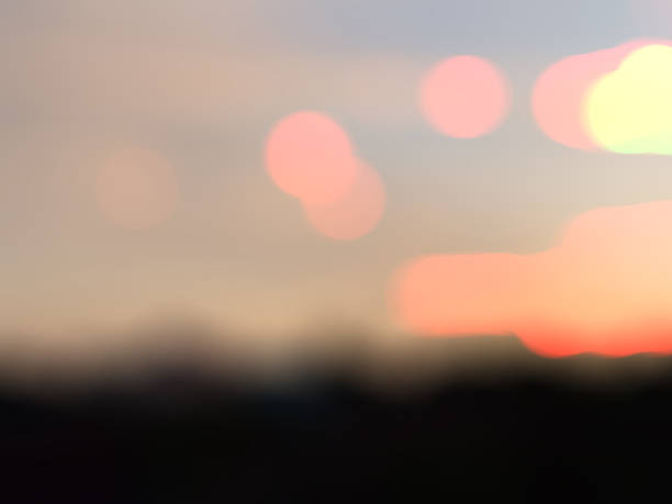 Natural blur background. sky scenery or environment. blurry blue sky and clouds with circles bokeh