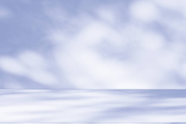 istock Studio style background wall decoration presentation uses white and blue tones. with shadows cast from a nearby window, concept creating a decorative 2186904723