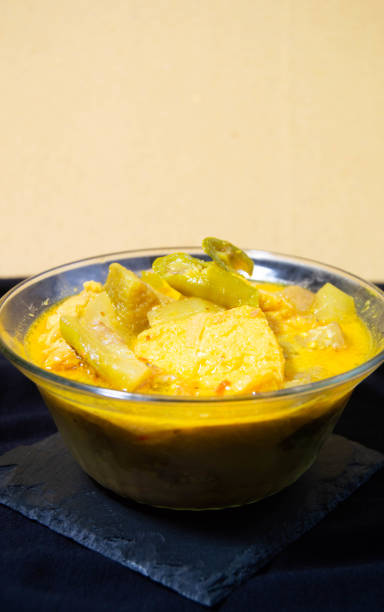 istock sayur lodeh in a bowl on a black background. 2186905123