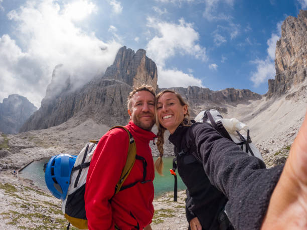 istock Happy Hikers Taking a Selfie in the Mountains 2186907411