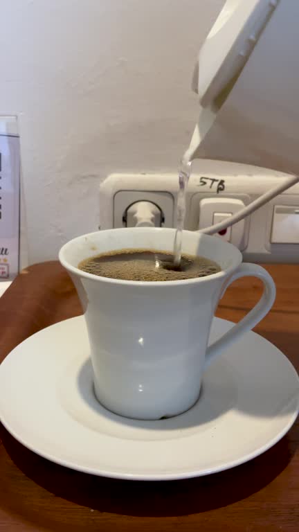 A cup of instant coffee with lots of foam