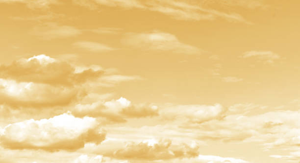 istock Yellow golden sky pastel with fluffy cloud. 2186909558
