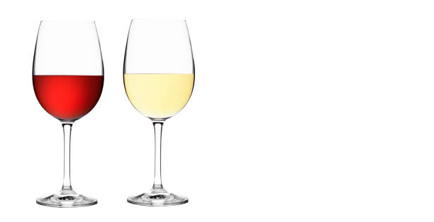 istock Two wine glasses against a white background 2186914866