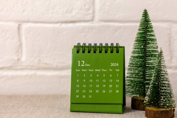 istock Hello, December 2024. Desk calendar for planning with copy space. 2186916294