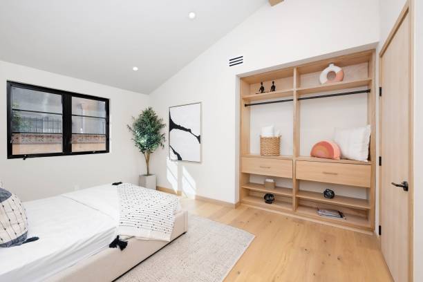 istock Modern minimalist bedroom with natural light 2186926505