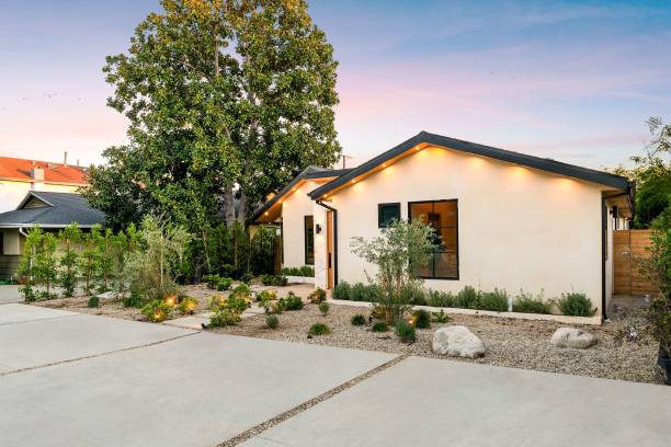 istock Modern Suburban House at Sunset 2186926570