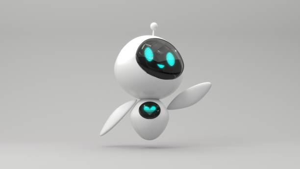istock Friendly cute cartoon robot - 3d render. Technology concept. Customer support chatbot, online consultant, assistant. Robotic toy. 2186930790