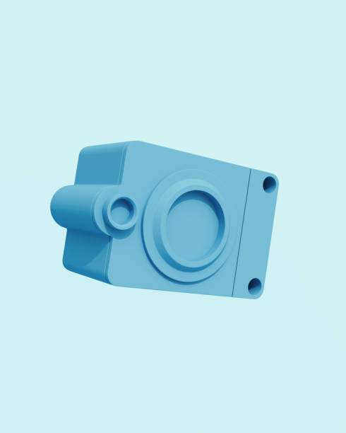 istock Blue junction box enclosure housing tech abstract pale background neutral monochrome soft tones pastel 2186931732